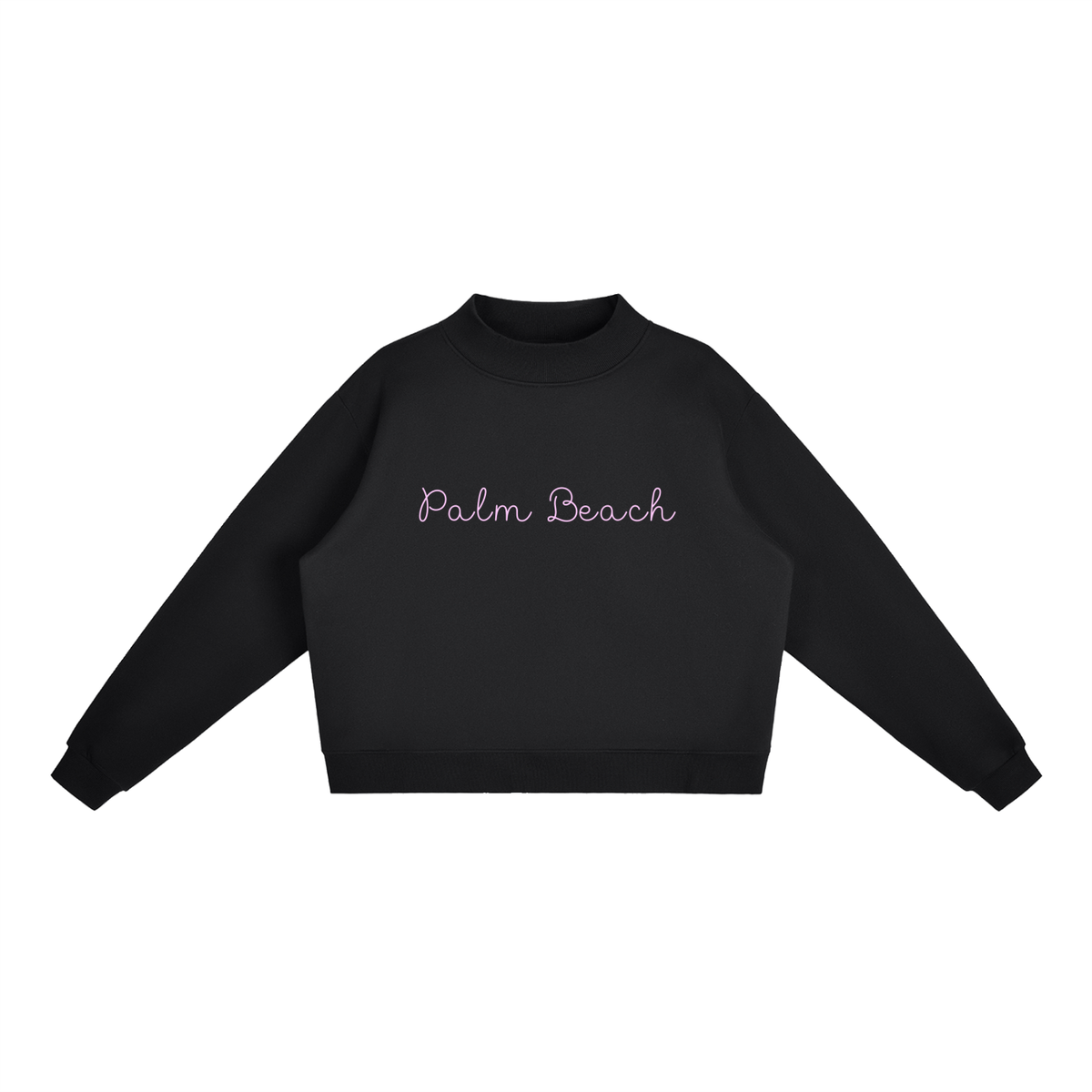 Palm Beach Essential Fleece Mock-Neck Crew Sweatshirt