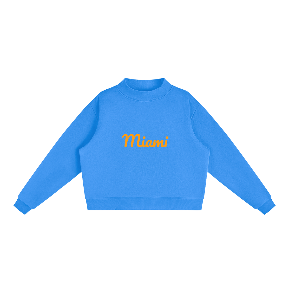 Miami Essential Fleece Mock-Neck Crew Sweatshirt
