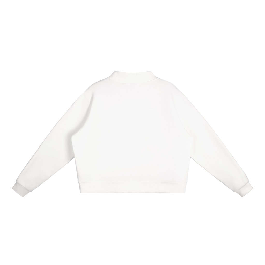 Candy Cane Christmas Fleece Mock-Neck Crew Sweatshirt