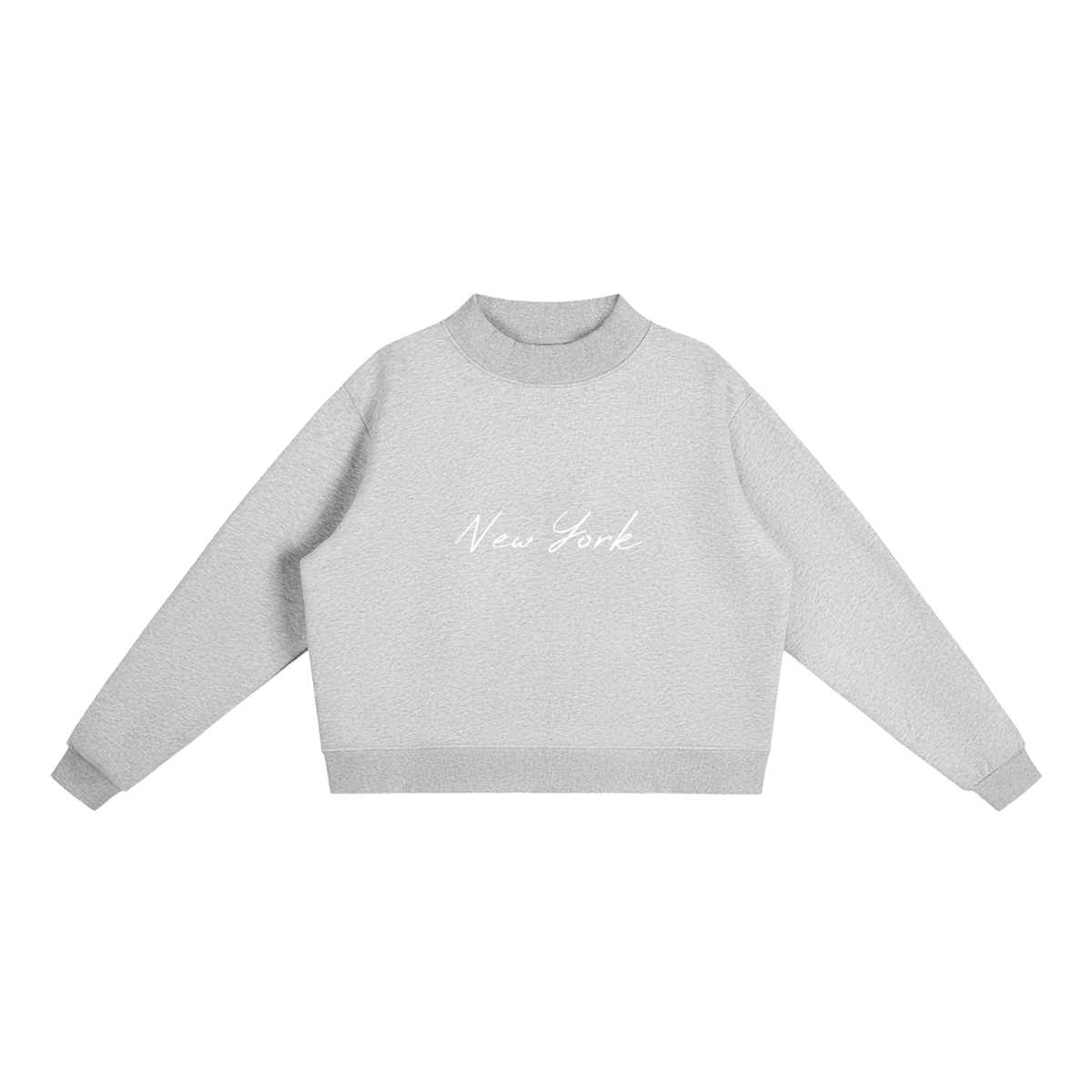 New York Essential Fleece Mock-Neck Crew Sweatshirt