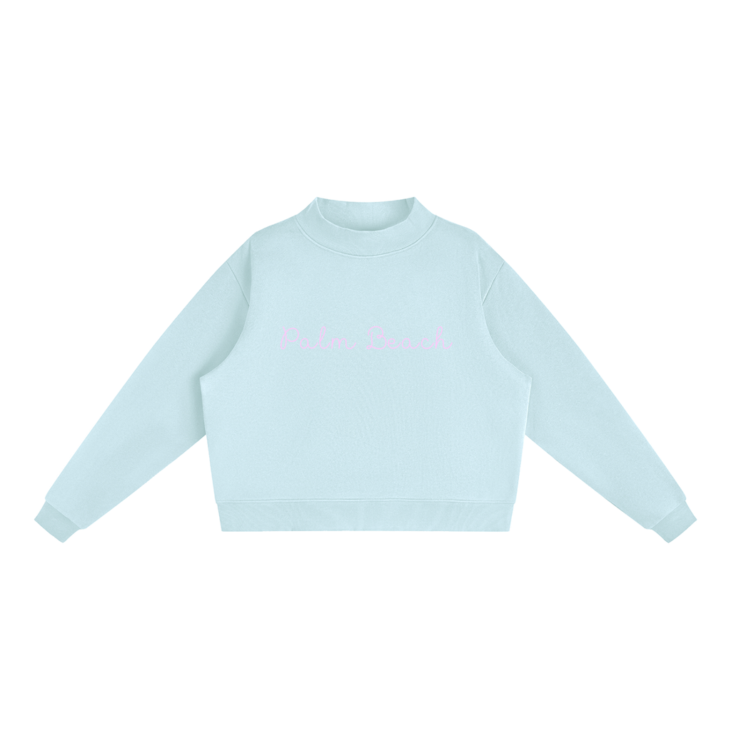 Palm Beach Essential Fleece Mock-Neck Crew Sweatshirt