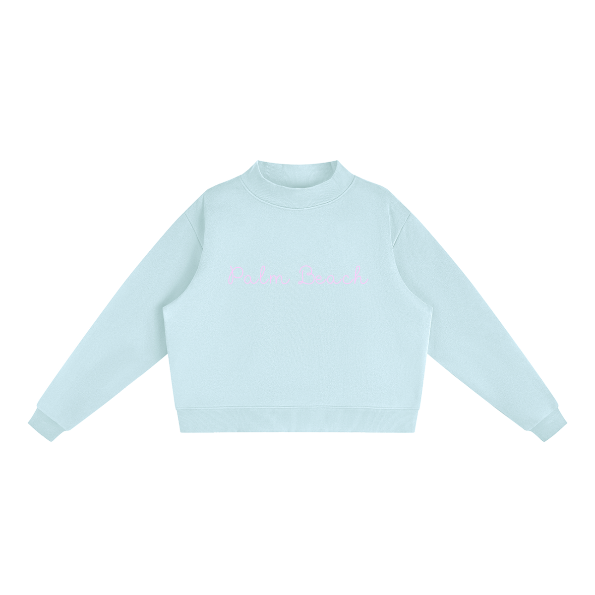 Palm Beach Essential Fleece Mock-Neck Crew Sweatshirt