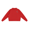 Candy Cane Christmas Fleece Mock-Neck Crew Sweatshirt