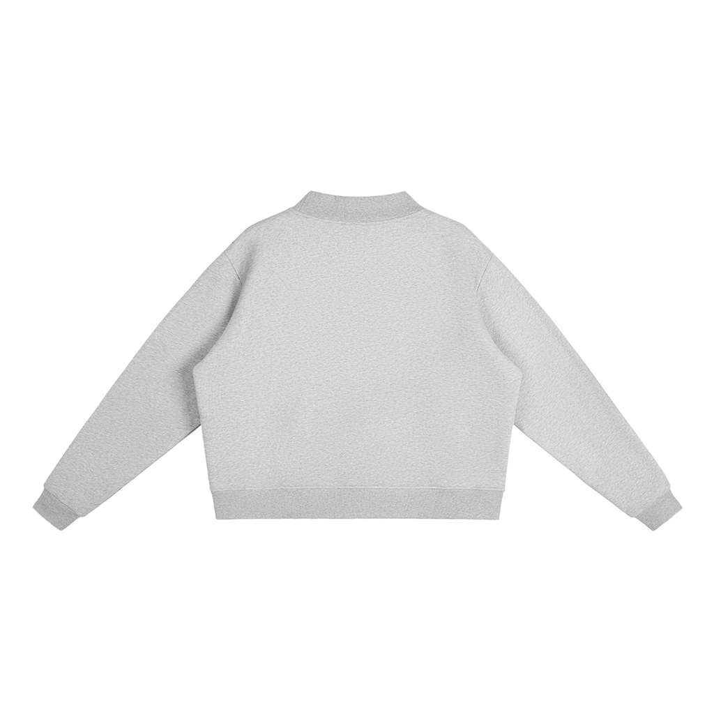 Candy Cane Christmas Fleece Mock-Neck Crew Sweatshirt