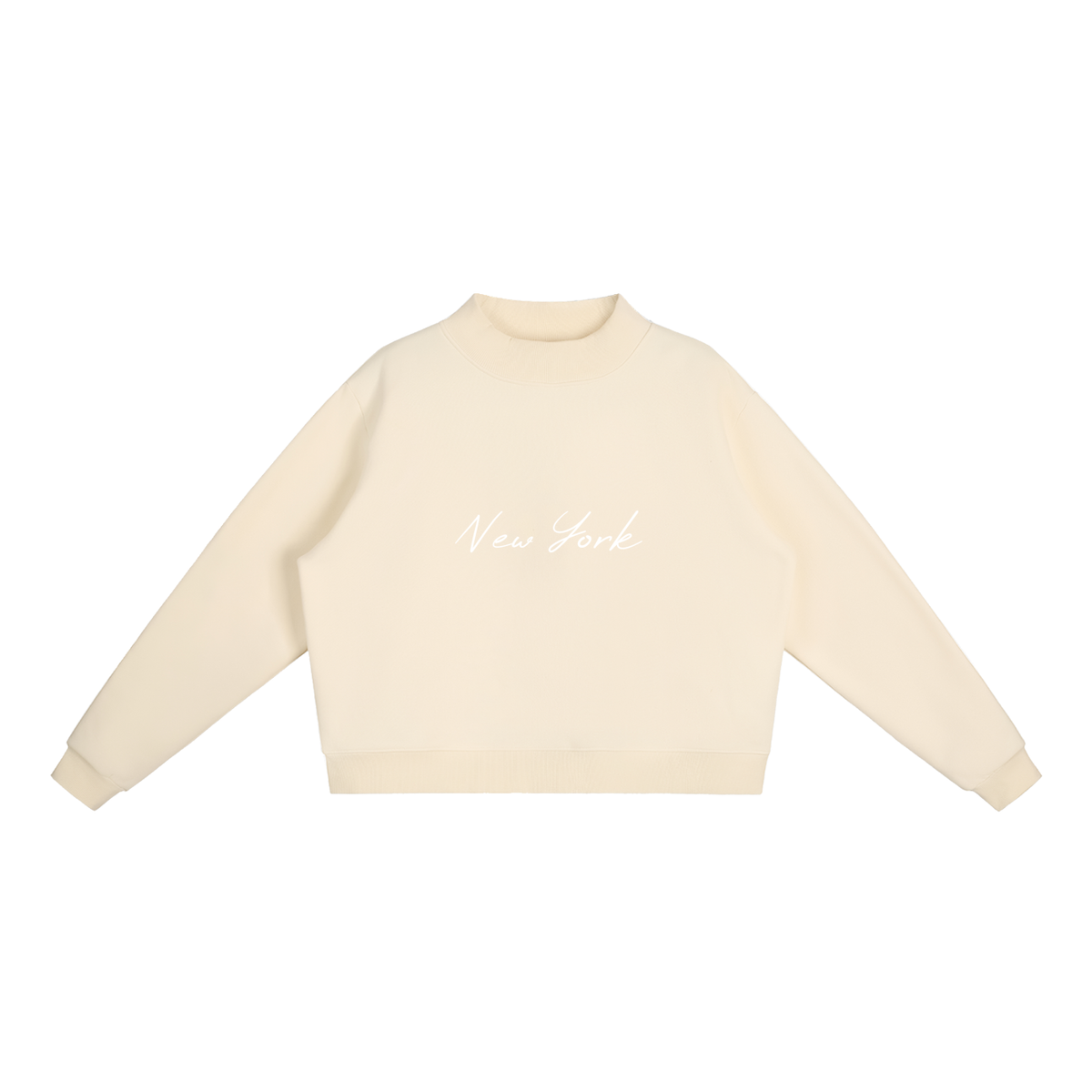 New York Essential Fleece Mock-Neck Crew Sweatshirt