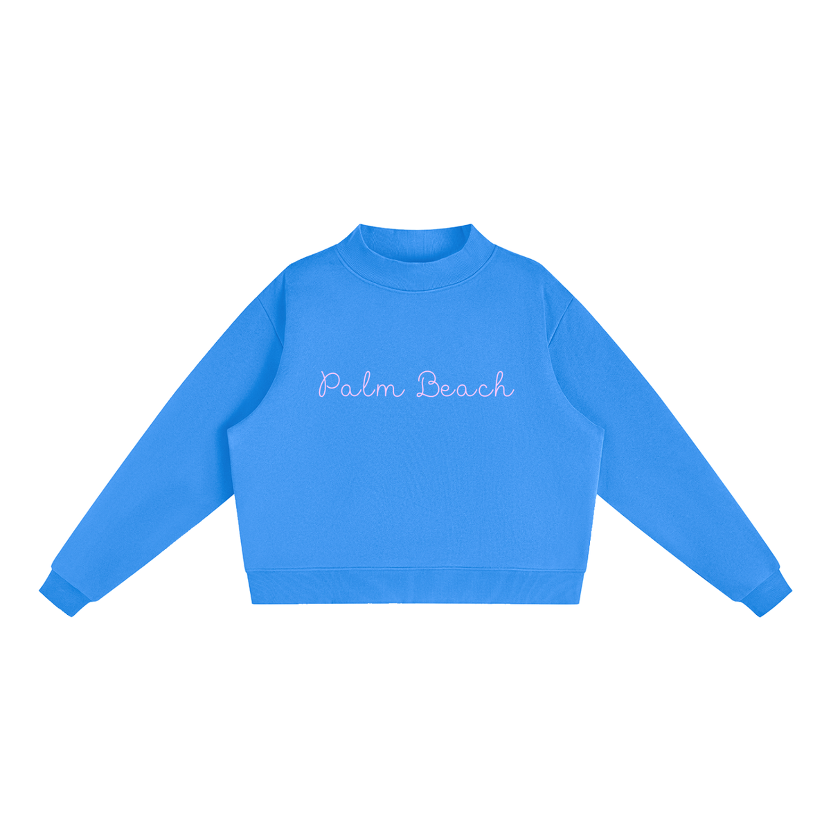 Palm Beach Essential Fleece Mock-Neck Crew Sweatshirt
