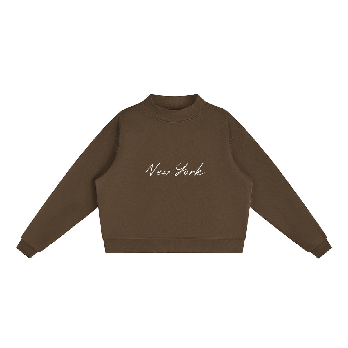 New York Essential Fleece Mock-Neck Crew Sweatshirt
