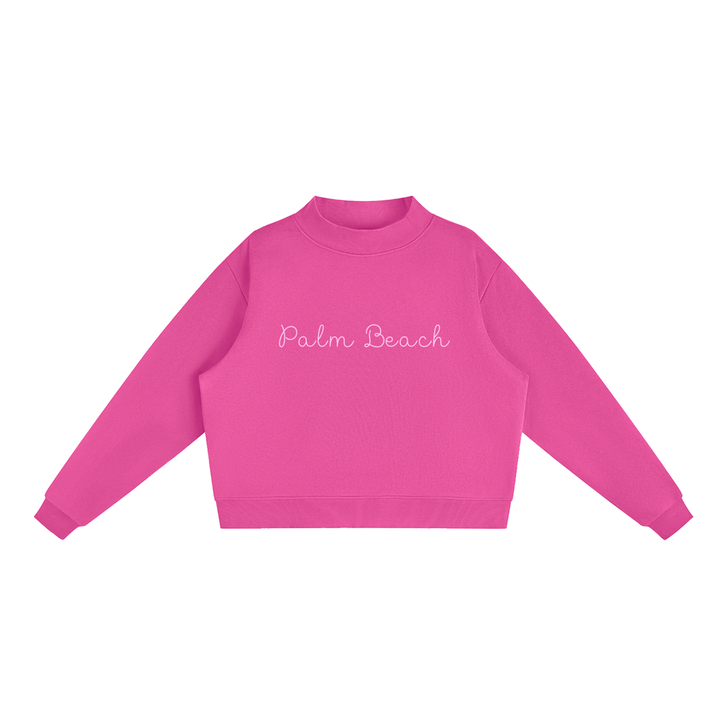Palm Beach Essential Fleece Mock-Neck Crew Sweatshirt