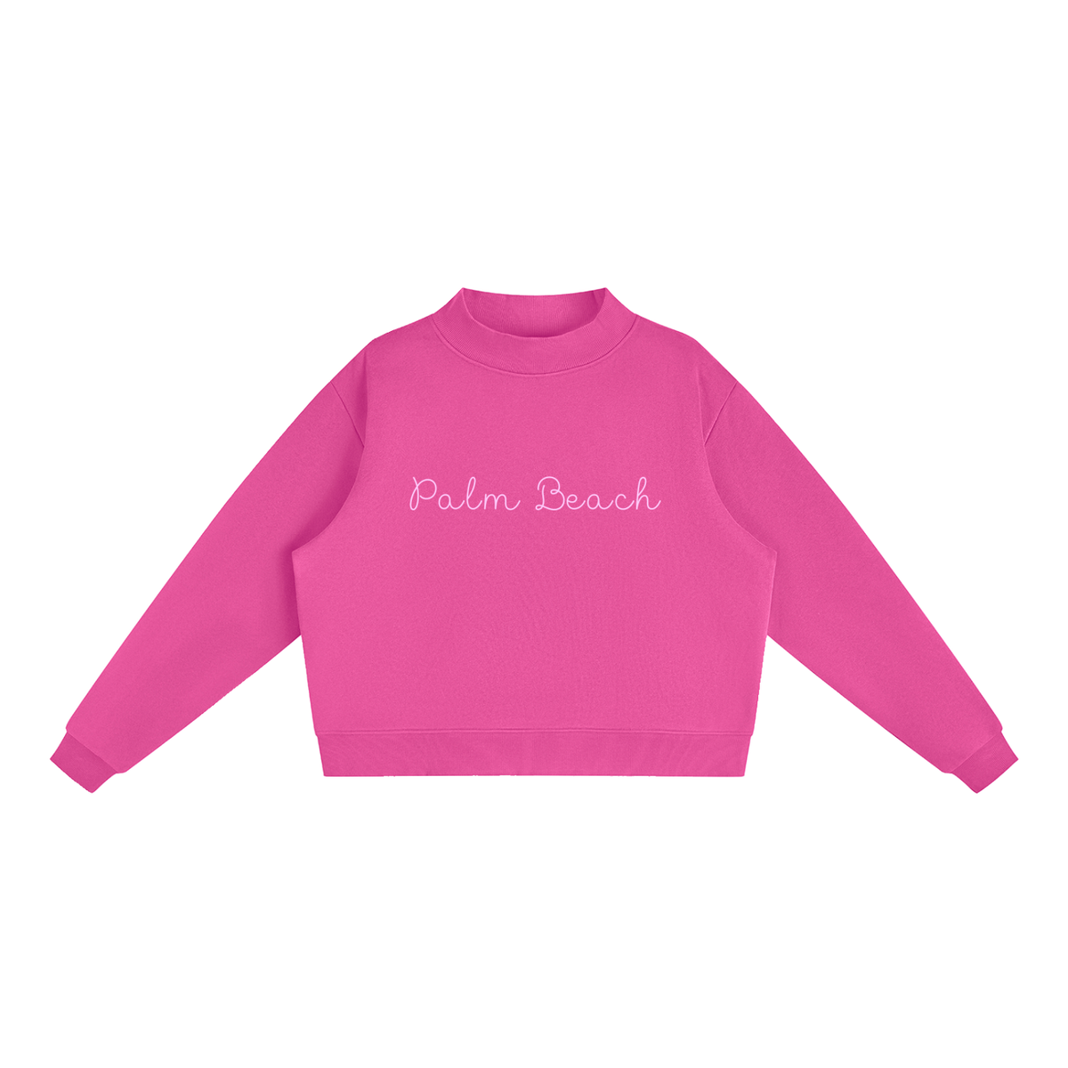 Palm Beach Essential Fleece Mock-Neck Crew Sweatshirt