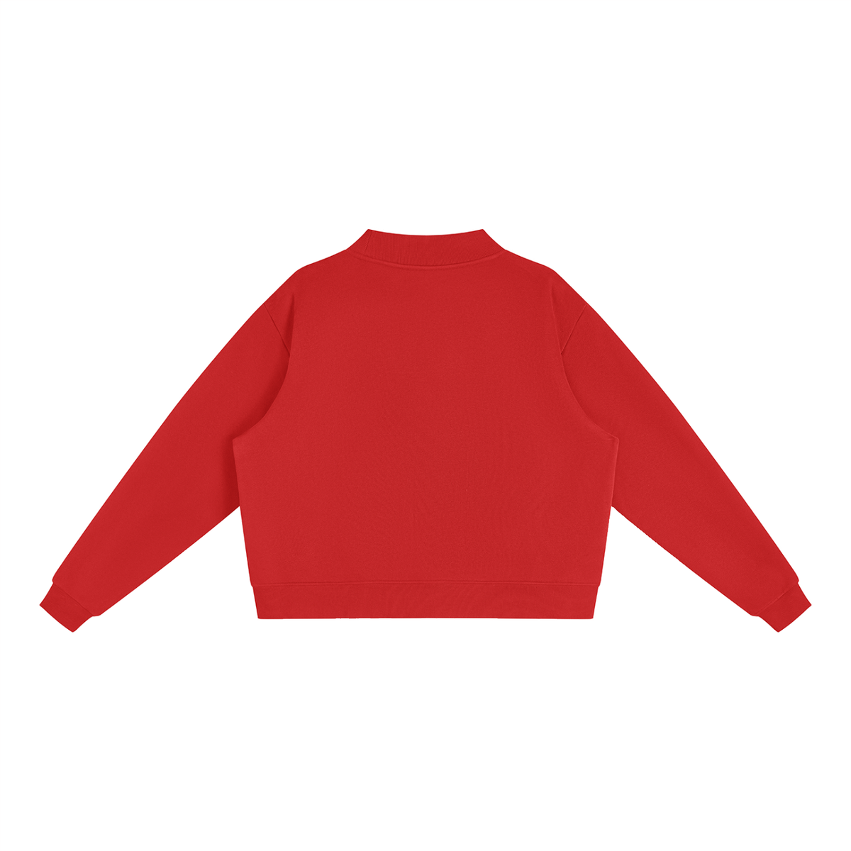 Candy Cane Christmas Fleece Mock-Neck Crew Sweatshirt