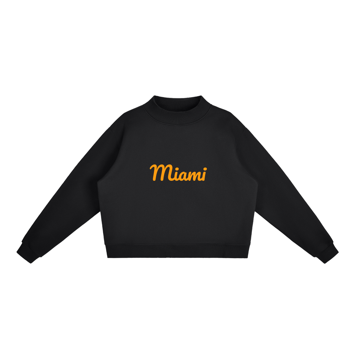 Miami Essential Fleece Mock-Neck Crew Sweatshirt