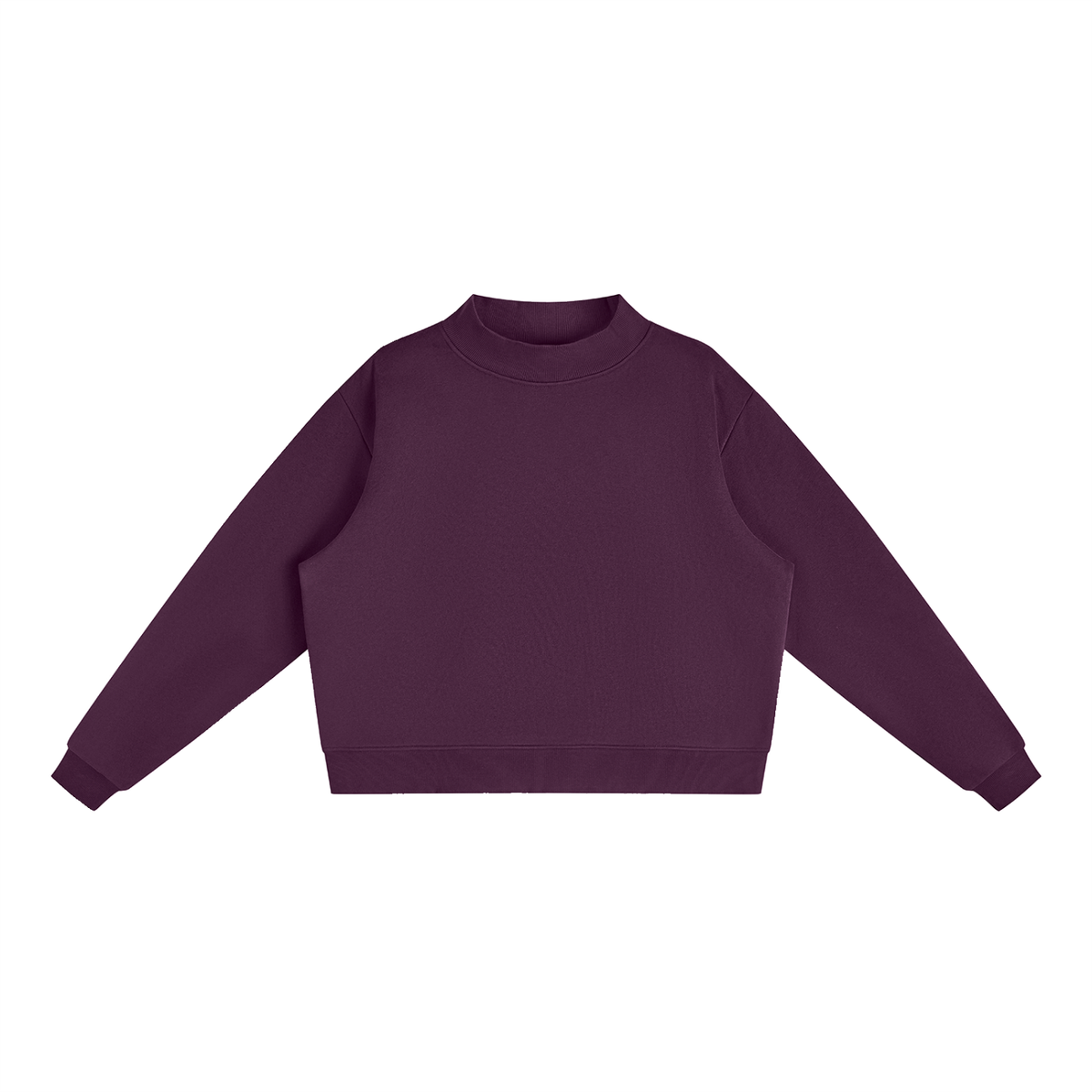 Essential Fleece Mock-Neck Crew Sweatshirt