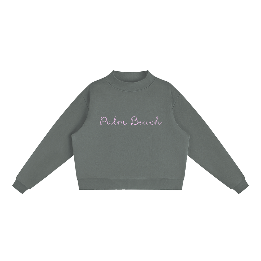 Palm Beach Essential Fleece Mock-Neck Crew Sweatshirt