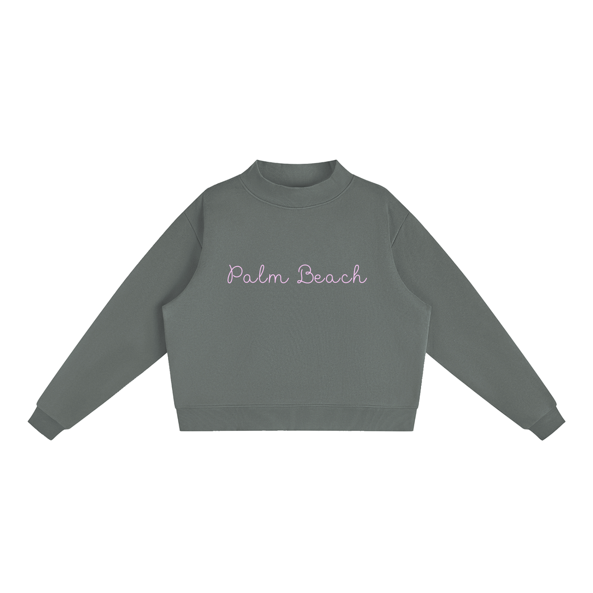 Palm Beach Essential Fleece Mock-Neck Crew Sweatshirt